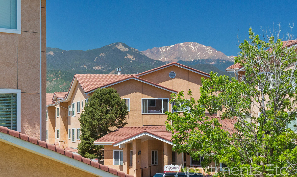 Apartment community with mountain views in west Colorado Springs near Old Colorado City.