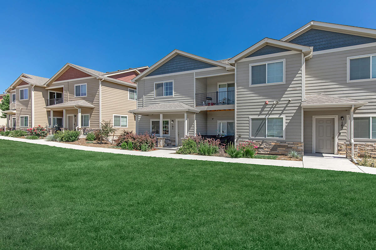 Exterior apartment buildings at Spring Creek Apartments in Colorado Springs CO 80907.